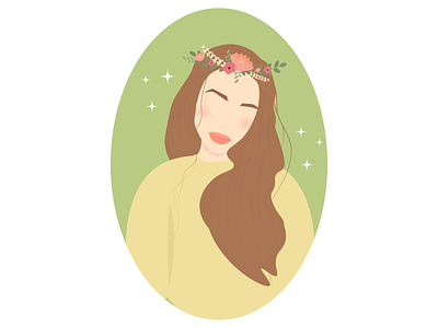 Hello Spring! adobe illustrator art design examples flat design flat illustration floral flowers girl with flowers good design graphic design green hello spring inspiration leaves photo frame spring floral spring illustration vector illustration wreath