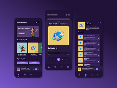 Podcast App app design ui ux