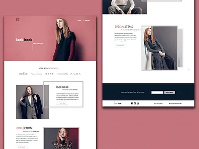 Fashion Look Book design fashion landing page mockup ui uidesign ux web design