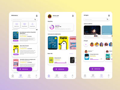 Biblioteca Pessoal App app design ui ux