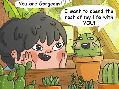 Cacti Comic | 1 2d cacti cactus cartoon character character design comic comic book comics digital painting drawing face expressions funny illustration illustrator photoshop