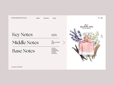 Fragrantica Minimal Website app app design branding dailyui design ui ux