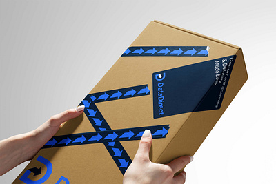 DataDirect adobe photoshop box branding card box corporate identity craft data delivery design graphicdesign identity logo modern packaging shipping box subbrand swiss typography