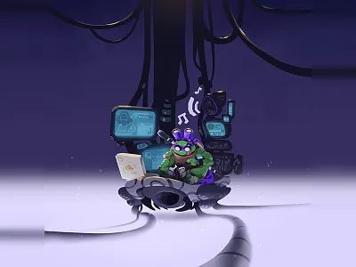 🐢🤖 art character donatello donnie illustration mutant ninja photoshop teenage tmnt turtles vector zat3am