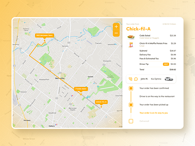 Daily UI #020 - Location Tracker 020 chickfila dailyui delivery design doordash food location map tracker ui