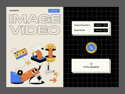 Converter Website branding convert converter design file illustration minimal ui ux vector web website