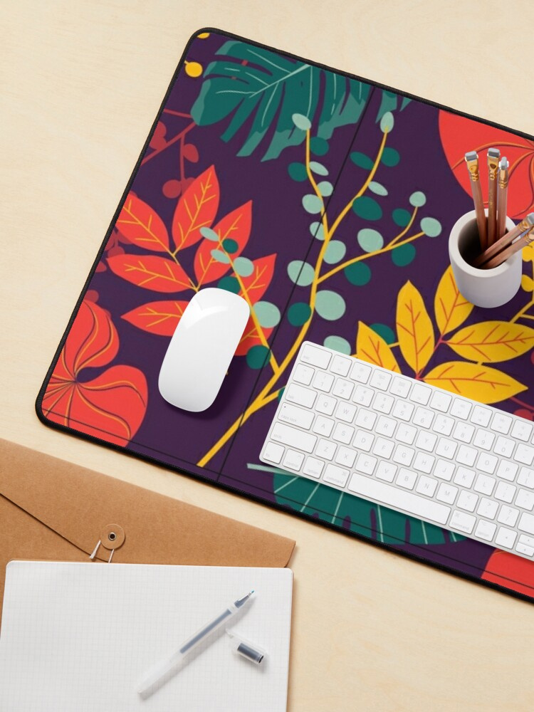 Swirly floral pattern design illustration Mouse Pad and Key Pad by ...