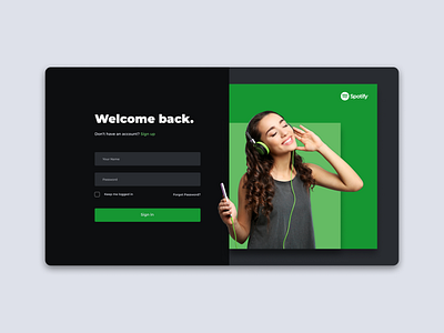 Daily UI 001: Spotify sign up/login design daily ui daily ui challenge dailyui login music onboarding sign up spotify spotify login spotify sign up ui