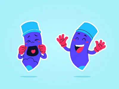 Pencil Character Illustration branding character draw dribbbleshot illustration logo mascout pen pencil shot vector