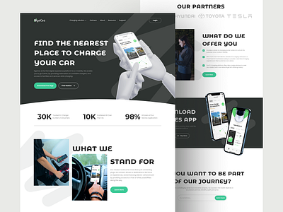 NgeCes - Find Charging EV Car Station Landing Page car charge charge car charging station design electric electric car ev car hyundai landing page landingpage tesla toyota ui ui ux ui web uidesign uiux web webdesign