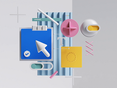 Design System 3d abstract adobe aftereffects animation branding c4d cinema4d colors design design system illustration logo loop motion motion graphics render set system ui