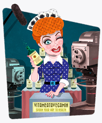 Lucille Ball caricature comedy design digital humor humorous illustration joe rocco kids logo people portrait television whimsical