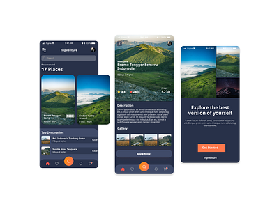 Travel Agency Mobile UI design app branding design graphic design typography ui ux