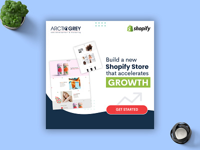 Arcticgrey Banner Design | Social Media Design awesome banner banner bazaar bannerbazaar best classy creative banner design google ad banner illustration latest logo marketing minimal new post shopify social media ads social media banner trending