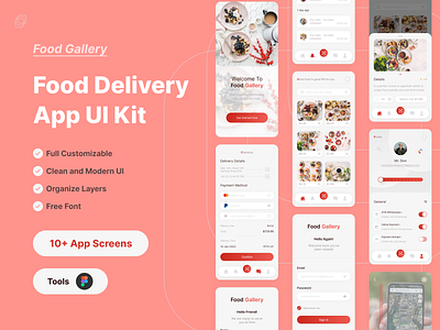 Food Delivery App UI Kit app delivery design design inspiration food food app food delivery food delivery mobile app food ios app food mobile food mobile app ios app mobile mobile app mobile app design product design ui ui design ux ux design