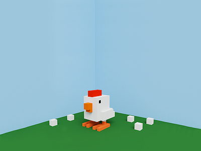 Duck Voxel art - Freebie 3d art design duck free freebie grass gumroad magicavoxel pixel ui ui design ui ux ux voxel voxelart white