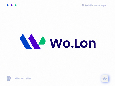 WL LOGO brand identity branding design financial fintech lettering logo design marketing modern saas software tech technology techy unused