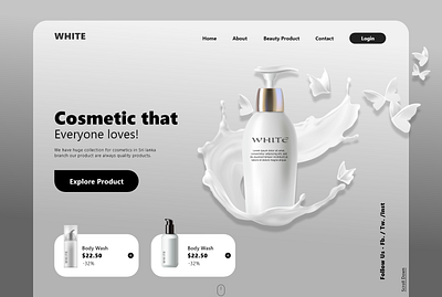 Cosmetic landing Page UI Design adobexd branding cosmetic creative dailyui designer designinspiration graphic design landing page design logo minimal motion graphics shop design ui uiux uiuxdesigner userexperience userinterface ux website