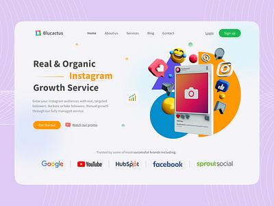 Instagram Promotion Agency Landing Page Concept agency design agency landing page agency website design digitar marketing agency instagram design instagram engagment instagram follower growth instagram growth instagram marketing landing pagw instagram promotion instagram promotion website landing page design ui design user interface design ux design web design website design