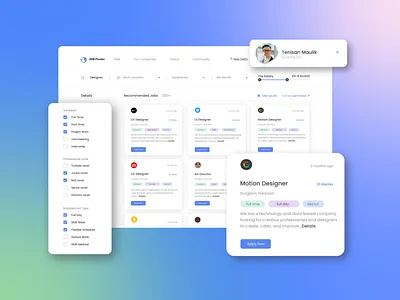 Web Design for a Job Portal design designagency pitchworx ui uidesign uiux userinterface ux uxdesign webdesign websitedesign