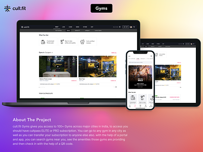 cult.fit Gyms design figma fitness fitnessapp gym ui design uiux