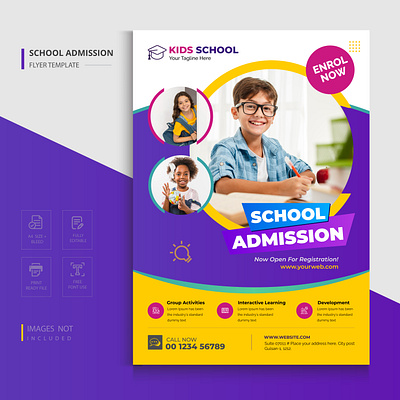 School Admission Flyer and Leaflet design branding flyer graphic design leaflet poster