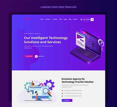 Professional Tech ui ux Web Template design branding graphic design ui ux web template