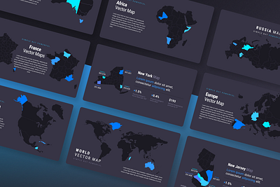 Vector Maps for PowerPoint blue clean creative dark dark theme design diagram editable flat geography light map maps minimalist powerpoint powerpoint template ppt template vector vector maps