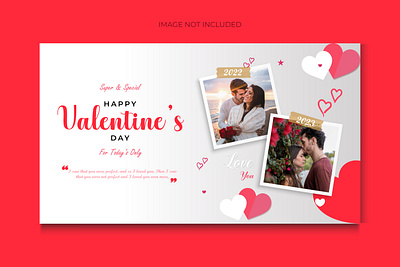 Happy Valentine's day social media banner template branding graphic design happy valentine day