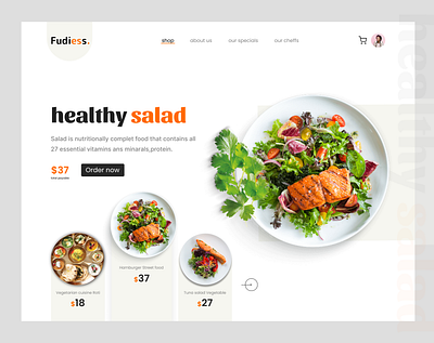 fudiess - Vegan Food Home Page food healthy food home page homepage homepage design landing landing page landingpage ui ux web design web page webdesign webpage