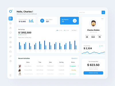 Osvas - Property Dasboard application clean dashboard finance landing page management minimalist property simple webapp website