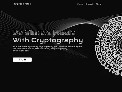 Kriptos Grafos : Web for encrypt and decrypt Messages ui web design