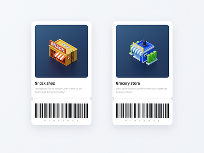 Building card 3d app color design illustration ui