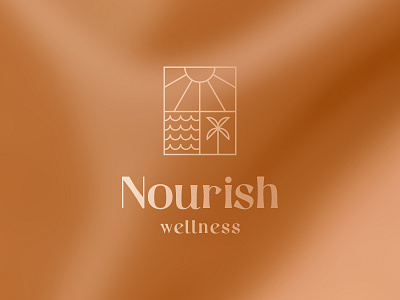 Nourish branding clever design earth elegant flat icon line logo luxury mark minimal nature nft ocean planet premuim sea sun tree