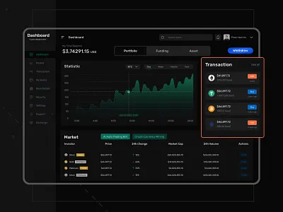 Dot coin animation bitcoin black blockchain coin crypto dark dashboard design figma market nft stock ui ui design uidesign ux wallet web
