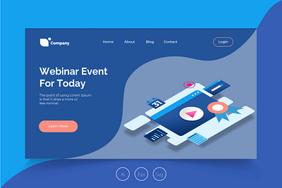 Isometric Landing Page vol. 39 app banner design development illustration isometric landing page management professional it profit ui ui design ux ux design web development web maintance webapp webinar webinar event website