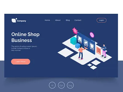 Isometric Landing Page vol. 31 app banner business design development illustration isometric landing page online shop professional it profit shop ui ui design ux ux design web development web maintance webapp website