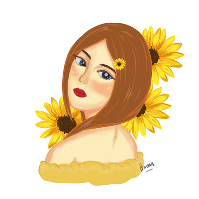 Serendipity art digital illustration medibang paint sunflower