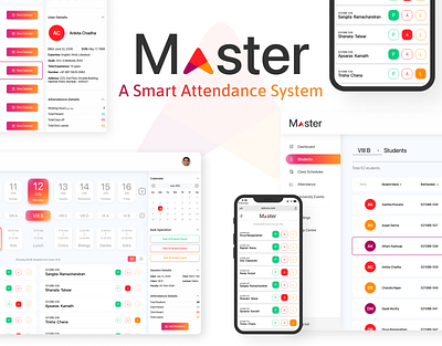 Master - A Smart Attendance System design mobile app mobile app ui smart attendance ui web app