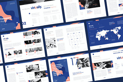 Company Profile agency annual annual report brand brand identity business colour company company profile corporate creative guideline identity indesign marketing minimal print profile project report