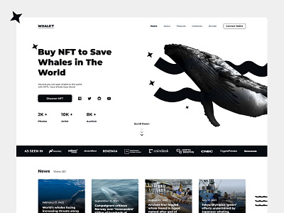 Whaley - NFT Marketplace Design 3d animation branding design graphic design illustration logo market motion graphics nft nft marketplace sea ui ui kit ux vector web web design whale