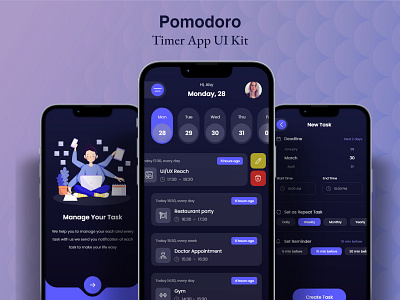 Amazing Timer App UI Design app development build a timer app mobile app development mobile apps pomodoro timer app timer app design timer app ui timer app ux timer mobile app ui