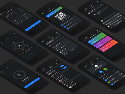 Dark Mobile Application app art gallery blockchain coin market contact syncing crypto design illustration mobile application nft market place nfts ui ux