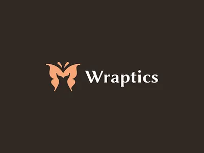 Wraptics Logo animal beauty boutique brand butterfly company design dress fashion gown logo logo design modern negative space logo store