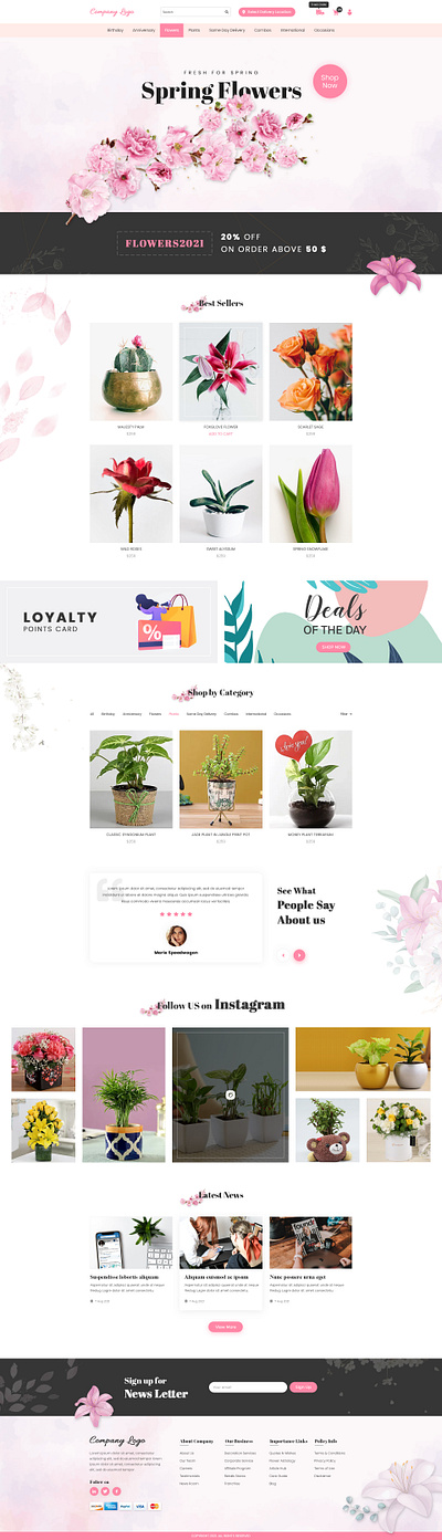Spring Flowers Mart ecommerce flower onlinestore ui uidesign