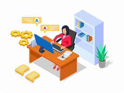 Business recruitment illustration business concept creative design graphic design hr human resources idea illustration isometric opportunity people professional recruiter recruitment vacancy vector website work