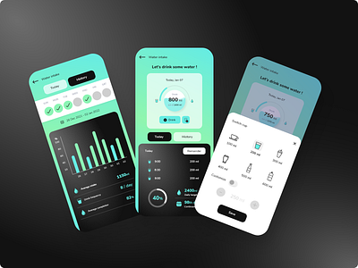 Water Intake app branding design gym health icon illustration intake ui ux vector water workout