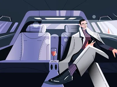 The Millionaire & the Gentleman 2d character 2d illustration car charcter crypto design flatdesign gentleman illustration illustrator man millionaire