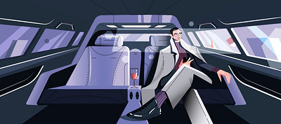 The Millionaire & the Gentleman 2d character 2d illustration car charcter crypto design flatdesign gentleman illustration illustrator man millionaire