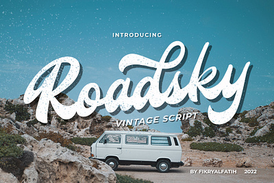 Roadsky Vintage Script Font branding design display font handwritten logo retro script vintage wedding